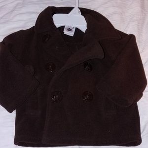 24 mo boys chocolate pea coat. Never worn